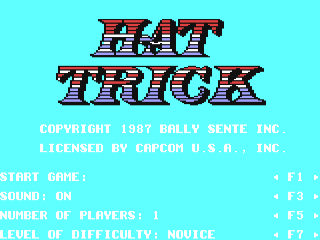 Hat Trick title screen for Commodore 64